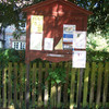 Notice board at Ruffetts Cottage, one of many erected by the CVPS at strategic 	points within the pa