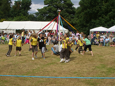 Maypole dancing at the Village Fair and Flower Show at Elmore in 2007