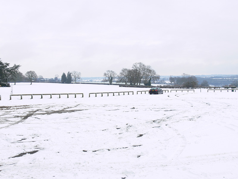 Chipstead Meads car park, looking north east towards Coulsdon, winter 2007